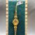 Antique gold ladies watch with pink green pearls