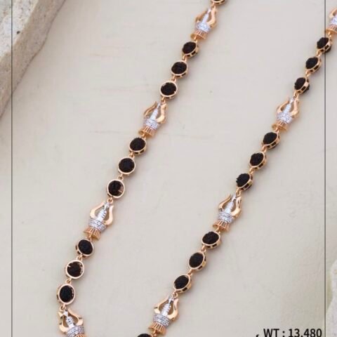 9 ct rudraksha mala with trishul